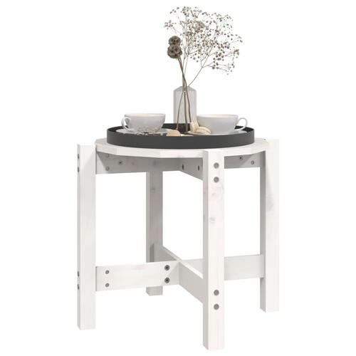 Sofabord Ø 52,5x45 cm massivt fyrretræ hvid