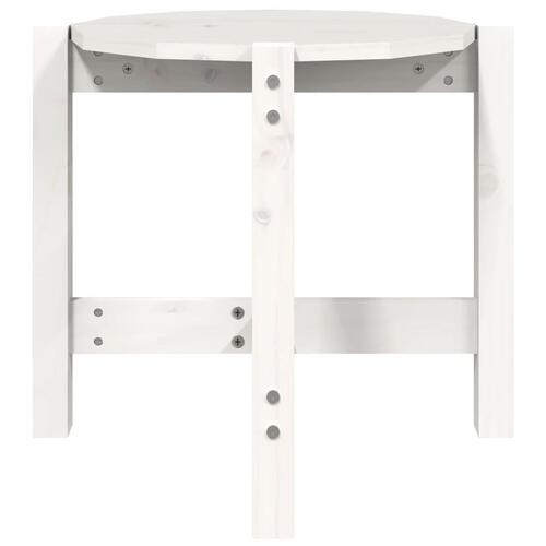 Sofabord Ø 52,5x45 cm massivt fyrretræ hvid