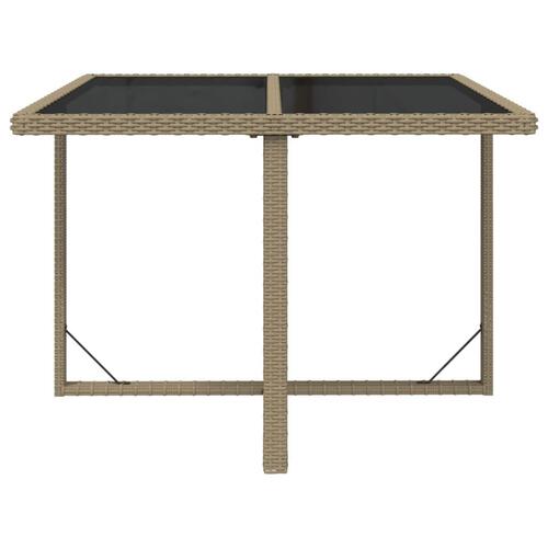 Spisebordssæt til haven 5 dele med hynder polyrattan beige