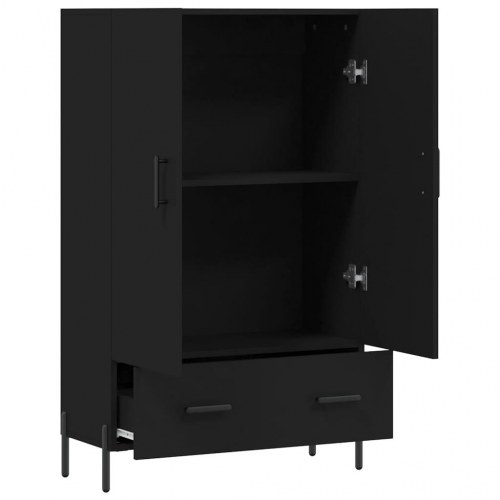 Skab 69,5x31x115 cm konstrueret træ sort