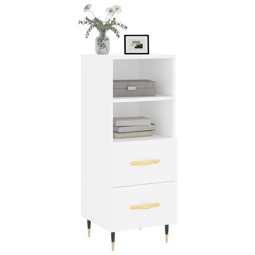 Skænk 34,5x34x90 cm konstrueret træ hvid