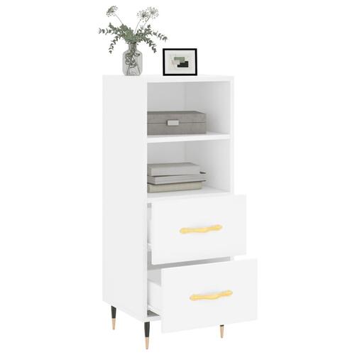 Skænk 34,5x34x90 cm konstrueret træ hvid