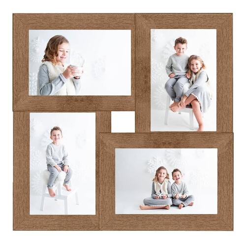 Billedramme til 4x(13x18 cm) billeder MDF lysebrun