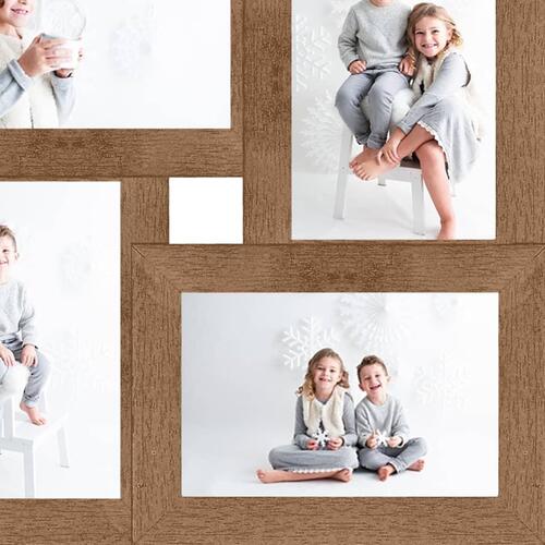 Billedramme til 4x(13x18 cm) billeder MDF lysebrun