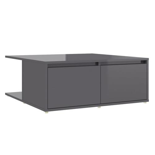 Sofabord 80x80x31 cm spånplade grå højglans