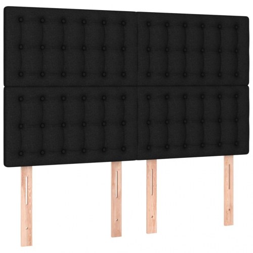Kontinentalseng med madras 140x190 cm - stof, sort