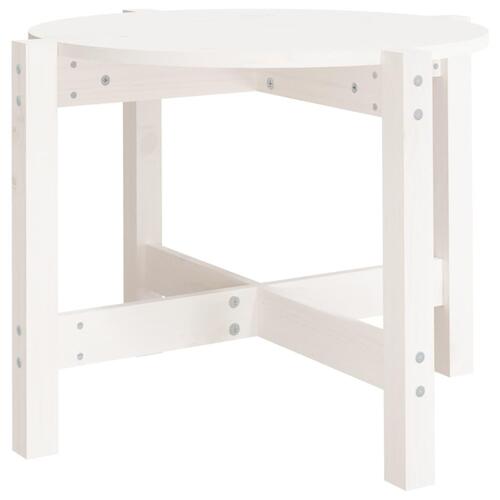 Sofabord Ø 62,5x45 cm massivt fyrretræ hvid