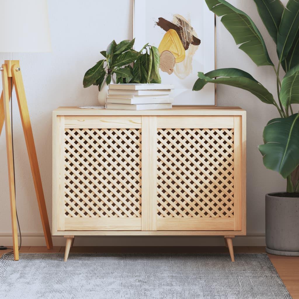 Skabslåger 2 stk. 49,5 × 61,5 cm - gitterdesign i massivt fyrretræ billede