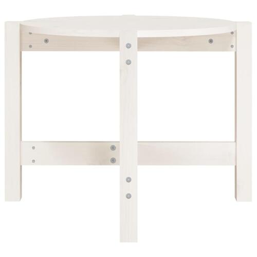 Sofabord Ø 62,5x45 cm massivt fyrretræ hvid