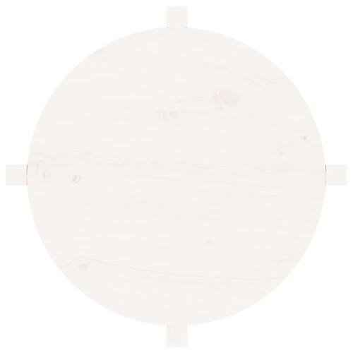 Sofabord Ø 62,5x45 cm massivt fyrretræ hvid