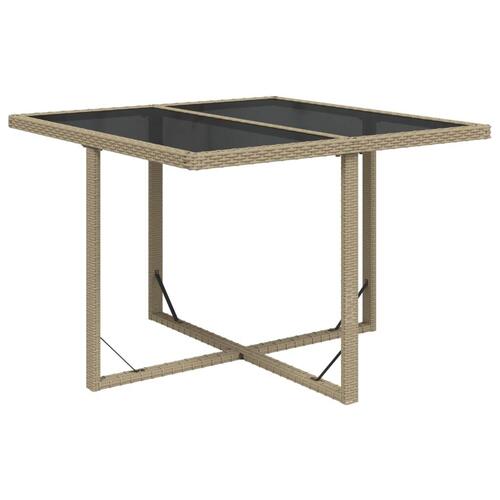 Spisebordssæt til haven 9 dele med hynder polyrattan beige