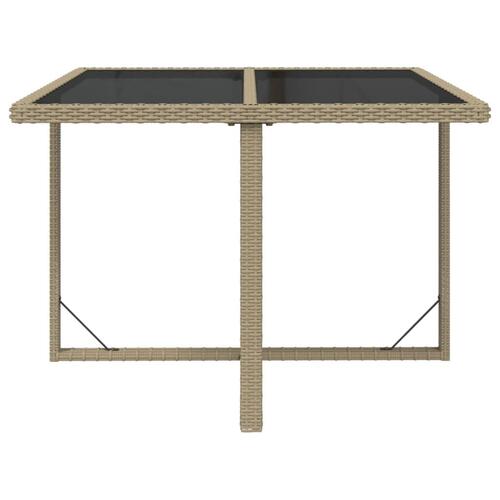Spisebordssæt til haven 9 dele med hynder polyrattan beige