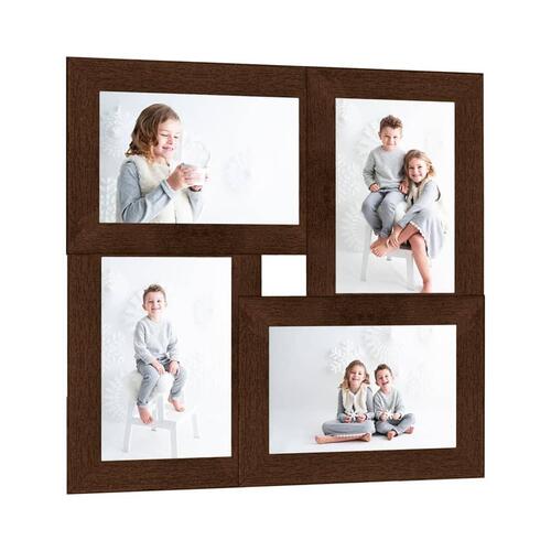 Billedramme til 4x(10x15 cm) billeder MDF mørkebrun