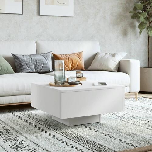 Sofabord 60x60x31,5 cm konstrueret træ hvid
