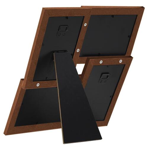 Billedramme til 4x(10x15 cm) billeder MDF mørkebrun