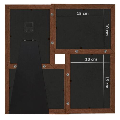Billedramme til 4x(10x15 cm) billeder MDF mørkebrun