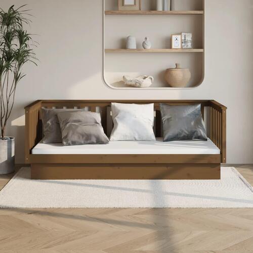 Daybed 100x200 cm massivt fyrretræ gyldenbrun