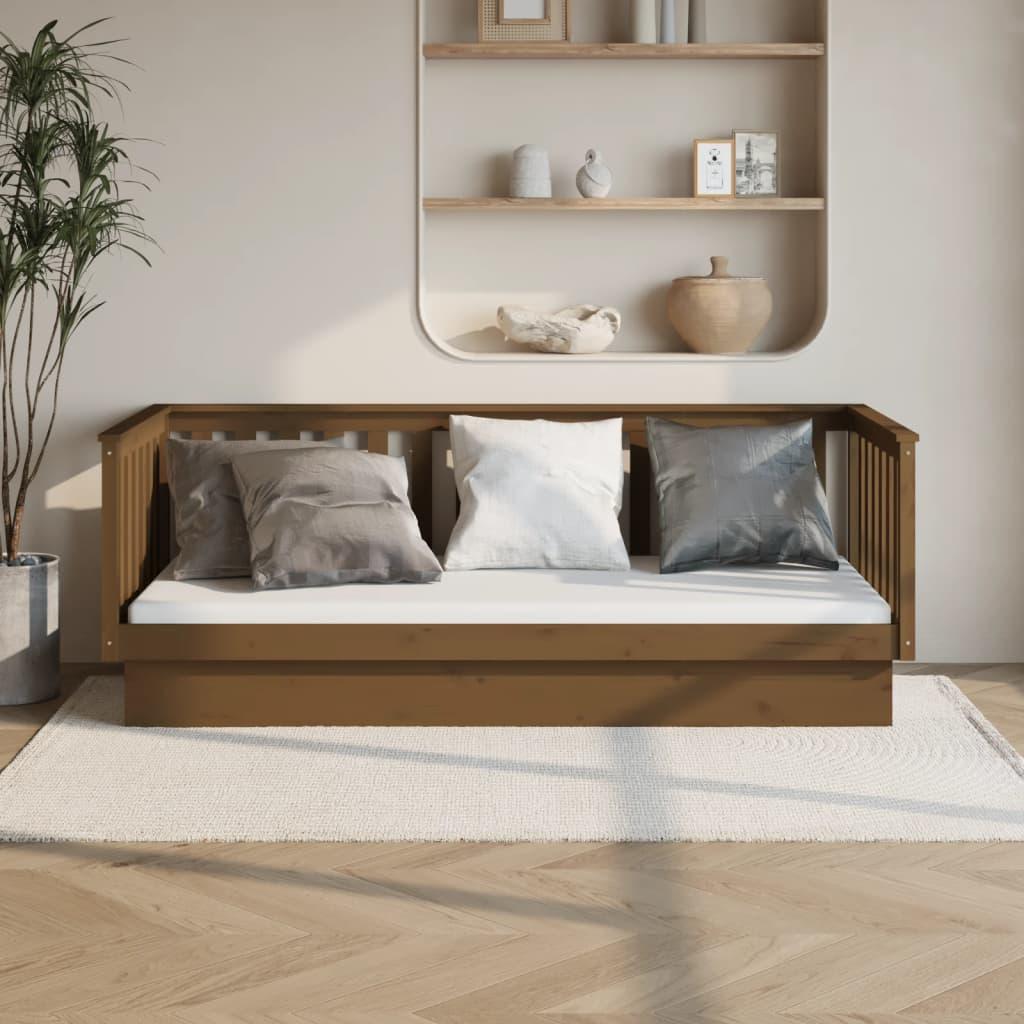 Daybed 100x200 cm massivt fyrretræ gyldenbrun