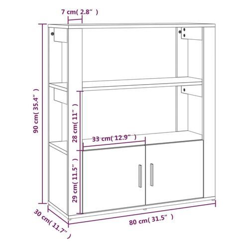 Skænk 80x30x90 cm konstrueret træ hvid