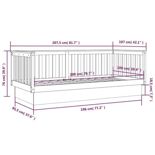 Daybed 100x200 cm massivt fyrretræ gyldenbrun