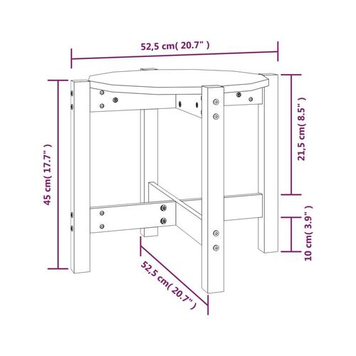 Sofabord Ø 52,5x45 cm massivt fyrretræ