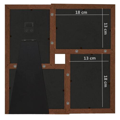 Billedramme til 4x(13x18 cm) billeder MDF mørkebrun