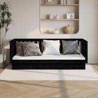 Daybed 100x200 cm massivt fyrretræ sort