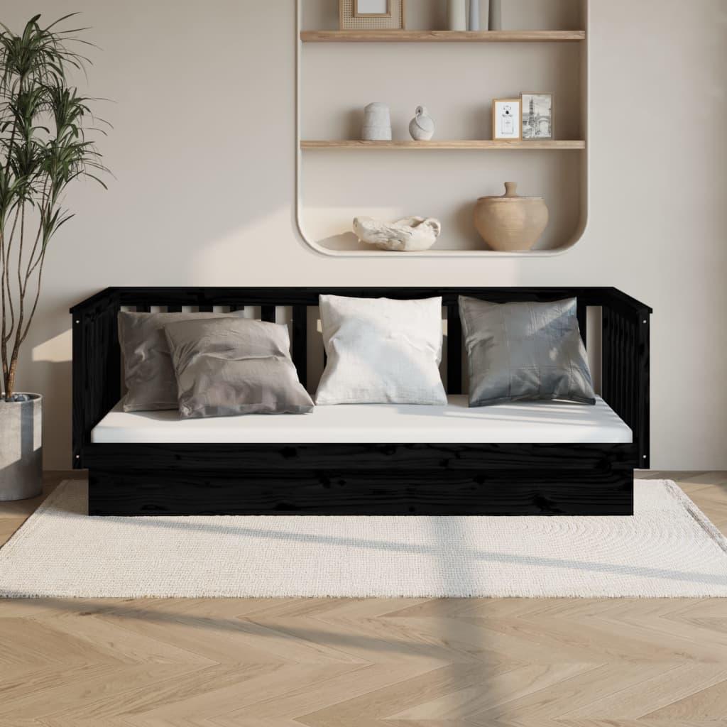 Daybed 100x200 cm massivt fyrretræ sort