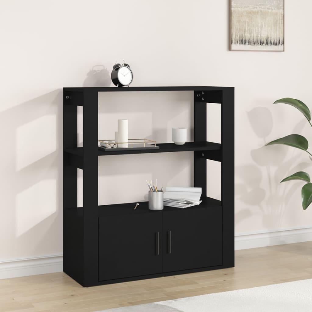 Skænk 80x30x90 cm konstrueret træ sort
