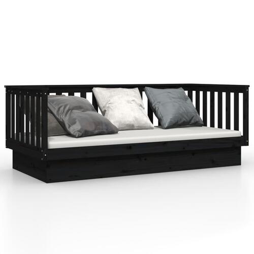 Daybed 100x200 cm massivt fyrretræ sort