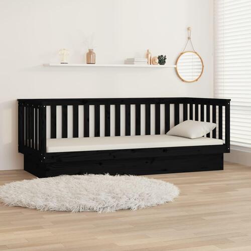 Daybed 100x200 cm massivt fyrretræ sort