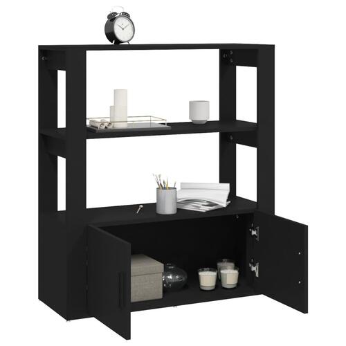 Skænk 80x30x90 cm konstrueret træ sort