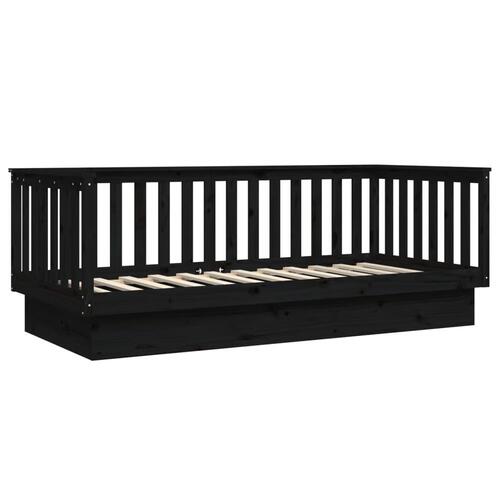 Daybed 100x200 cm massivt fyrretræ sort
