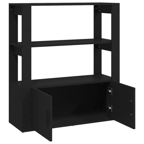 Skænk 80x30x90 cm konstrueret træ sort
