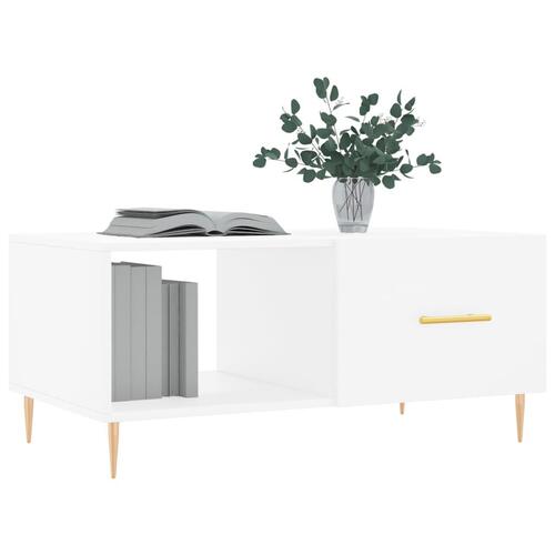 Sofabord 90x50x40 cm konstrueret træ hvid