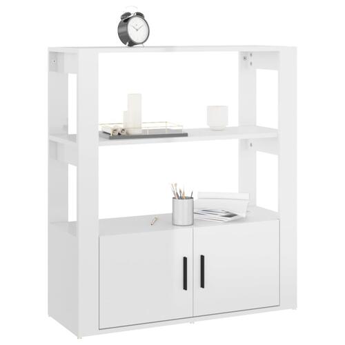 Skænk 80x30x90 cm konstrueret træ hvid højglans
