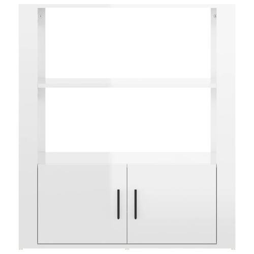 Skænk 80x30x90 cm konstrueret træ hvid højglans