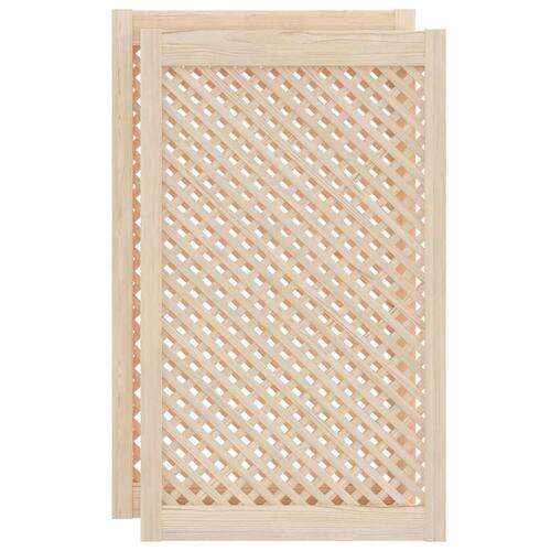 Skabslåger 2 stk. 59,5x99 cm gitterdesign massivt fyrretræ