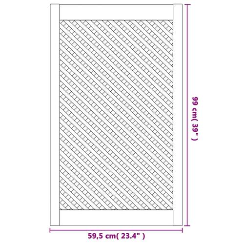 Skabslåger 2 stk. 59,5x99 cm gitterdesign massivt fyrretræ