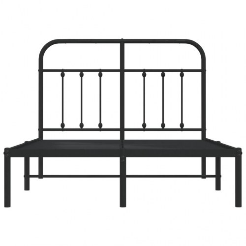 Sengeramme med sengegavl 120×190 cm - metal, sort