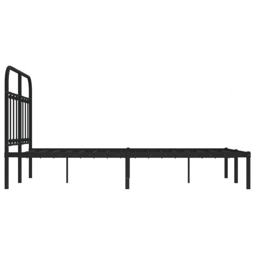 Sengeramme med sengegavl 120×190 cm - metal, sort