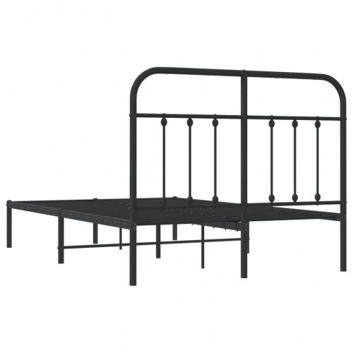 Sengeramme med sengegavl 120×190 cm - metal, sort