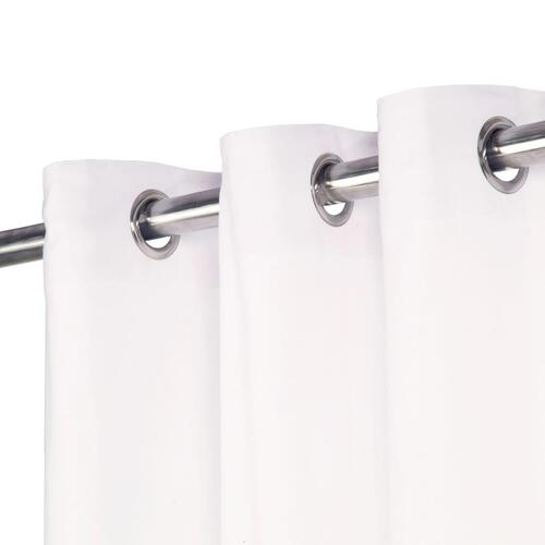 Gardiner med metalringe 2 stk. 140 x 175 cm bomuld hvid