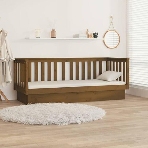 Daybed 75x190 cm massivt fyrretræ gyldenbrun