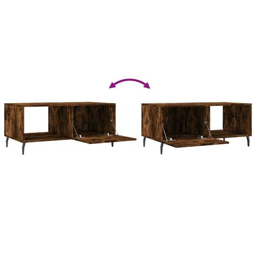 Sofabord 90x50x40 cm konstrueret træ røget egetræsfarve