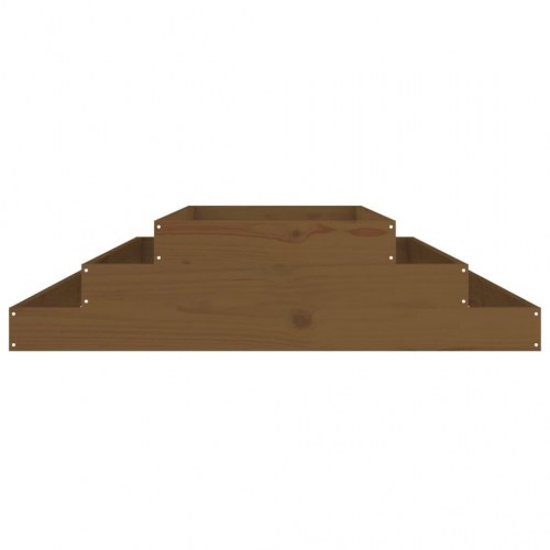 Plantekasse 110x110x27 cm massivt fyrretræ gyldenbrun