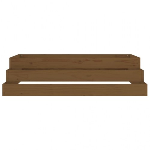 Plantekasse 110x110x27 cm massivt fyrretræ gyldenbrun