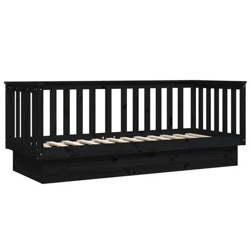 Daybed 75x190 cm massivt fyrretræ sort