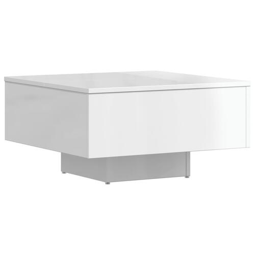 Sofabord 60x60x31,5 cm konstrueret træ hvid højglans