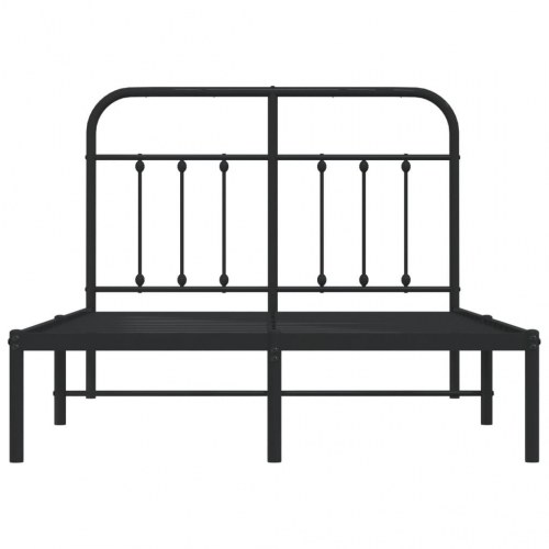 Sengeramme med sengegavl 120×200 cm - metal, sort